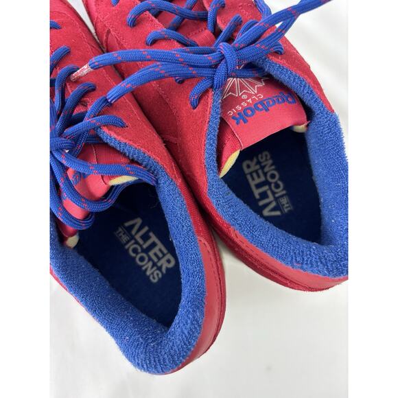 Reebok Classic‎ Leather Sneaker Ripple Excellent Red Blue DV7196 8.5 Union Jack - Picture 7 of 13